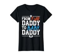 « from Fur Daddy to Baby Daddy » - Annonce de Naissance du père à Son bébé T-Shirt Graphique avec Valeur, Femme, Noir, L
