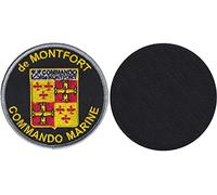 FROM HAWAII WITH LOVE - 176B - Diametre 8 cm - Ecusson Patch Brodé Avec Scratch Cousu Au Dos + Carré Scratch A Coudre, Face Opposé 10 cm x 10 cm Offert/Militaire Commando Marine Montfort