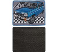 FROM HAWAII WITH LOVE - A787 - Diamètre 9 cm x 6,8 cm - Ecusson Patch Brodé Avec Scratch Cousu Au Dos + Carré Scratch A Coudre, Face Opposé Offerte, R5 A5 Automobile France Voiture Sport