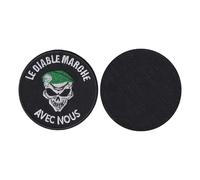 FROM HAWAII WITH LOVE - D218 - Diamètre: 8 cm - Ecusson Patch Brodé Avec Scratch Cousu Au Dos + Carré Scratch A Coudre, Face Opposé 10 cm x 10 cm Offert/Diable marche avec nous
