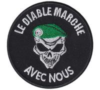 FROM HAWAII WITH LOVE - D218 - Ecusson brodé thermocollant ou a coudre - Diamètre: 8 cm - Le diable marche avec nous bérets verts légion étrangère parachutiste armée militaire para
