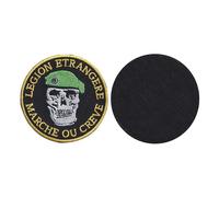 FROM HAWAII WITH LOVE - D240 - Diamètre: 8 cm - Ecusson Patch Brodé Avec Scratch Cousu Au Dos + Carré Scratch A Coudre, Face Opposé 10 cm x 10 cm Offert/légion étrangère marche ou crève