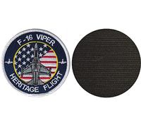FROM HAWAII WITH LOVE - D430 - Diamètre: 8 cm - Ecusson Patch Brodé Avec Scratch Cousu Au Dos + Carré Scratch A Coudre, Face Opposé 10 cm x 10 cm Offert/F-16 viper avion
