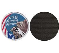 FROM HAWAII WITH LOVE - D433 - Diamètre: 8 cm - Ecusson Patch Brodé Avec Scratch Cousu Au Dos + Carré Scratch A Coudre, Face Opposé 10 cm x 10 cm Offert/F-16 fighting falcon