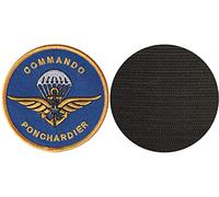 FROM HAWAII WITH LOVE - D504 - Diamètre 8 cm - Ecusson Patch Brodé Avec Scratch Cousu Au Dos + Carré Scratch A Coudre, Face Opposé 10 cm x 10 cm/Commando Marine Militaire Armée Ponchardier