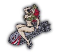 FROM HAWAII WITH LOVE - D633 - Ecusson brodé thermocollant ou a coudre - Dimension: 10 cm x 9 cm - Pin-up pin up bombe nose art guerre militaire armée rétro vintage hot rod biker