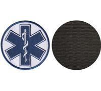FROM HAWAII WITH LOVE - D639 - Diamètre: 8 cm - Ecusson Patch Brodé Avec Scratch Cousu Au Dos + Carré Scratch A Coudre, Face Opposé 10 cm x 10 cm Offert/croix de vie infirmier ambulancier docteur