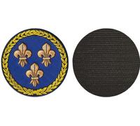 FROM HAWAII WITH LOVE - D653 - Diametre 8 cm - Ecusson Patch Brodé Avec Scratch Cousu Au Dos + Carré Scratch A Coudre, Face Opposé 10 cm x 10 cm Offert/Blason France Royaume Ile De