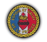 FROM HAWAII WITH LOVE - D659 - Ecusson Patch Brodé Thermocollant - Diamètre 7,8 cm - Espoir Et Salut De La France Sacré Coeur De Jésus Catholique église Chrétien Religion