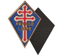 FROM HAWAII WITH LOVE - D682 - Dimension: 9 cm x 6,4 cm - Ecusson Patch Brodé Avec Scratch Cousu Au Dos + Carré Scratch A Coudre, Face Opposé 10 cm x 10 cm Offert/croix lorraine france libre