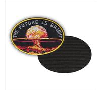 FROM HAWAII WITH LOVE - D689 - Dimension: 10 cm x 7 cm - Ecusson Patch Brodé Avec Scratch Cousu Au Dos + Carré Scratch A Coudre, Face Opposé 10 cm x 10 cm Offert/the future is bright nucleaire bombe