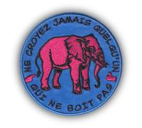 FROM HAWAII WITH LOVE - D702 - Ecusson brodé thermocollant ou a coudre - Diamètre: 8 cm - Ne croyez jamais quelqu'un qui ne boit pas