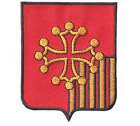 FROM HAWAII WITH LOVE - Ecusson Patch Brodé Thermocollant - F014 - Département Région Territoire France - 6,5 cm x 8 cm - Occitanie Languedoc Roussillon