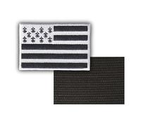 FROM HAWAII WITH LOVE - F002 - Dimension: 7,5 cm x 5 cm - Ecusson Patch Brodé Avec Scratch Cousu Au Dos + Carré Scratch A Coudre, Face Opposé 10 cm x 10 cm Offert/drapeau bretagne gwenn ha du