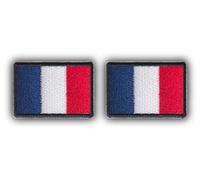 FROM HAWAII WITH LOVE - F321-2 X écussons brodé thermocollant et/ou a coudre - Dimension: 4 cm x 2,8 cm chacun - Drapeau france personnalisation vetements sac a dos casquette textile