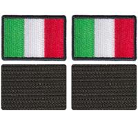 FROM HAWAII WITH LOVE - F323 - Dimension: 4 cm x 2,9 cm - 2 X Ecusson Patch Brodé Avec Scratch Cousu Au Dos + Carré Scratch A Coudre, Face Opposé 10 cm x 10 cm Offert/ 2 X drapeau italie