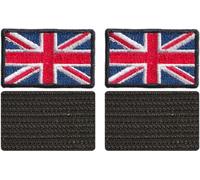 FROM HAWAII WITH LOVE - F324 - Dimension: 4 cm x 2,6 cm - 2 X Ecusson Patch Brodé Avec Scratch Cousu Au Dos + Carré Scratch A Coudre, Face Opposé 10 cm x 10 cm Offert/ 2 X royaume-uni uk