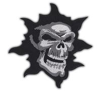 FROM HAWAII WITH LOVE - G008 - Grand Ecusson De Dos Patch Brodé Thermocollant - Dim: 28 cm x 28 cm - Crane Skull Gothique Métal Biker Moto Motard Kustom