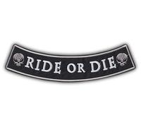FROM HAWAII WITH LOVE - G037 - Grand Ecusson De Dos Patch Brodé Thermocollant - Dim: 30,50 cm x 9 cm - Ride Or Die Bison Country Indien Indianiste Américain Cow Boy Usa Skull Moto Motard Biker