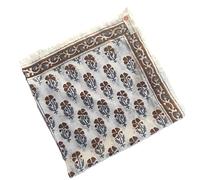FROM INDIA BOUTIQUE Foulard Bandana carré en voile de coton BENARES, Fleurs marron