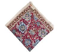 FROM INDIA BOUTIQUE Foulard Bandana carré en voile de coton MANGALORE, Bordeau/bleu