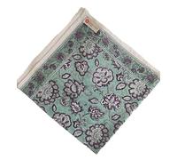 FROM INDIA BOUTIQUE Foulard Bandana carré en voile de coton MYSORE, Bleu vert