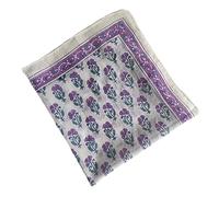 FROM INDIA BOUTIQUE Foulard Bandana carré en voile de coton PONDICHERY, Fleurs violettes