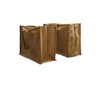 FROM INDIA BOUTIQUE Lot de 2 Sacs Cabas en Toile de Jute 100% Naturelle, Grand 50x35x20 cm, Beige
