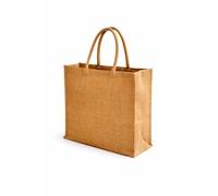 FROM INDIA BOUTIQUE Sac Cabas en Toile de Jute Naturel 40x43x12 cm (21L) - Sac de Courses Réutilisable Écologique - Sac Jute Solide avec Poignées pour Marché et Shopping