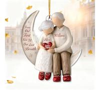 From Our First Kiss Till Our Last Breath, décorations de Noël personnalisées 2025 pour couple, décoration pour arbre de Noël, décoration de voiture, miroir à suspendre, cadeau de vieux couple pour lui