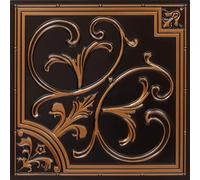 From Plain To Beautiful In Hours 204ac-24x24-10 Lilies and Swirls Lot de 10 dalles de plafond en PVC 60 x 60 cm