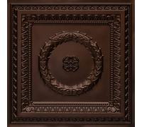 From Plain To Beautiful In Hours 210 Lot de 10 dalles de plafond en PVC Motif couronne de laurier Moka 0,6 x 0,6 m