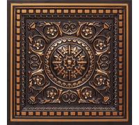 From Plain To Beautiful In Hours 215 Da Vinci Lot de 10 dalles de plafond en PVC 60 x 60 cm Cuivre antique