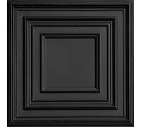 From Plain To Beautiful In Hours 222 Schoolhouse Lot de 10 dalles de plafond en PVC Noir 60 x 60 cm