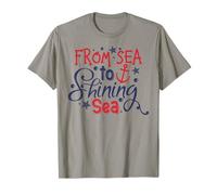 From Sea To Shining Sea 4th of Juillet USA Independence Day T-Shirt