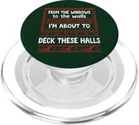 from The Windows to The Walls Christmas Sign Deck The Halls PopSockets PopGrip pour MagSafe