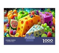 Fromage avec des Fruits Puzzle De 1000 Pièces pour Adultes Et Enfants Dès 14 Ans Jeu Cadeau Unique Qualité Supérieure Activité Familiale Parfaite Cadeau Original 52x38cm/1000pcs