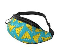 Fromage Dessin Animé Bleu Jaune Nourriture Fanny Pack pour Femmes Hommes Mode Taille Sac Ceinture Sacs avec Sangle Réglable Casual Bum Sac pour Cyclisme Entraînement Randonnée Voyager Courir Sport