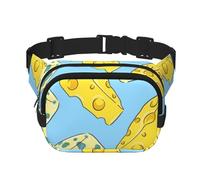 Fromage et Fromage Bleu,Sac Banane carré Double Couche, Sac de Poitrine