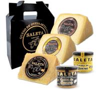Fromage Manchego Espagnol | Fromage de brebis | Plateau de Fromages | 3 variétés: semi-affinées et affinées + 2 pots de crème fromagère à tartiner | Assortiment gourmet "Pack Premium 1 kg"