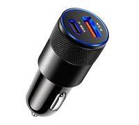 FROMCEO Adaptateur Voiture USB C Adaptateur Voiture Rapide Rapide 3.1A Adaptateur Allume-cigares en Métal Double Port USB Adaptateur Voiture