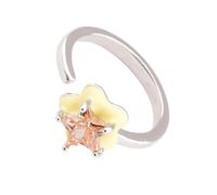 FROMCEO Bague réglable carrée/étoile/cœur/ovale avec pierres de zircon géométriques bijoux tendance en cuivre élégant bande ouverte carrée tendance avec cristaux, taille unique, Comme décrit, Comme