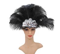 FROMCEO Bandeau à plumes populaire pour carnaval et paillettes avec sangle élastique pour un port sécurisé de musique festival et spectacle de scène