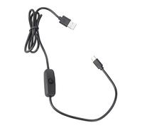 FROMCEO Câble de charge USB de type C avec interrupteurs, cordon d'alimentation, câble d'alimentation USB C général, avec commutateurs pour Raspberry 4, solide pour lumière LED et ventilateur