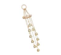 FROMCEO Carillon éolien doré pour espaces extérieurs, ornements de jardin en bois naturel avec tons naturels harmonieux - Cloches de jardin en bois fabriquées à la main