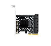 FROMCEO Carte PCIe3.0 à 8 Ports SATA3 6 Gbit/s - Prend en Jusqu ' à 240 to avec 30 to par Port, mécanisme de Refroidissement Efficace pour disques durs/SSD, Affichage Lumineux LED en Temps réel