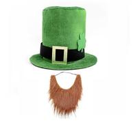 FROMCEO Chapeau vintage trèfle Leprechaun Homburg Panama Chapeau Western Porkpie Chapeau Barbe pour les vacances irlandaises Accessoires photo Chapeau Leprechaun Chapeau Fille Enfants Femmes, D