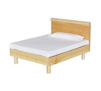 FROMCEO Collector's 1:12 Lit jumeau Modèle fait main en bois Meubles de chambre à coucher pour maison miniature Lit en tissu de qualité supérieure
