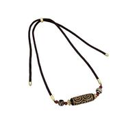 FROMCEO Collier Dzi à neuf yeux en agate naturelle symbolisant la puissance de l'artisanat culturel ancien, ornement du cou pour un usage quotidien, collier de protection spirituelle, taille unique