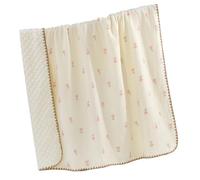 FROMCEO Couverture en gaze de coton pour bébé avec dos en polaire à pois, douce et lavable, jeté de voyage pour berceaux, canapés et aventures en plein air Couverture d'emmaillotage pour bébé